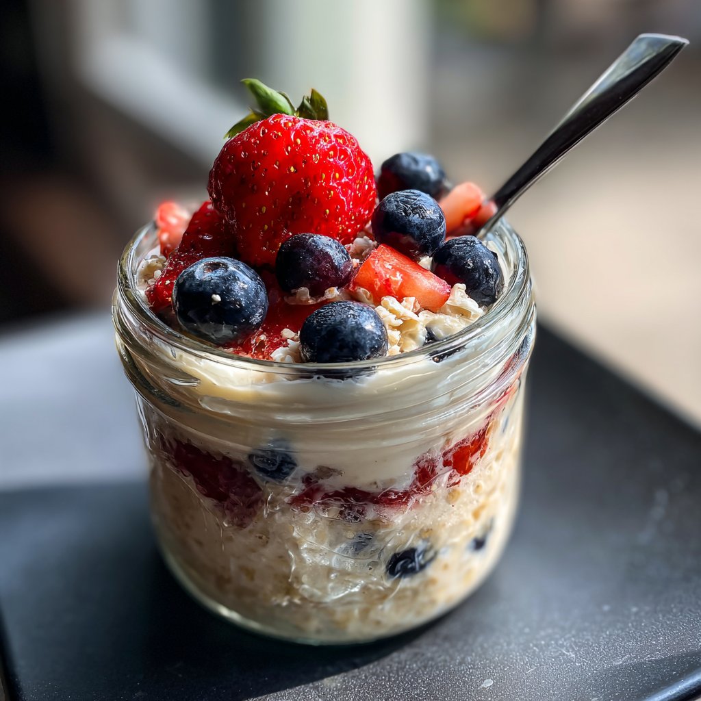 Frühstück im Glas mit Skyr und Beeren
