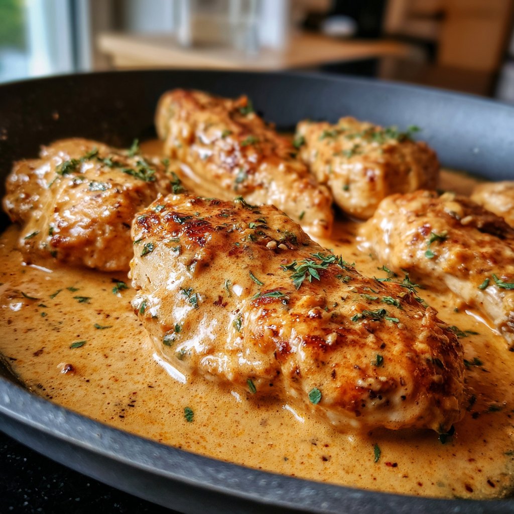 Hähnchenbrust in Sahnesauce