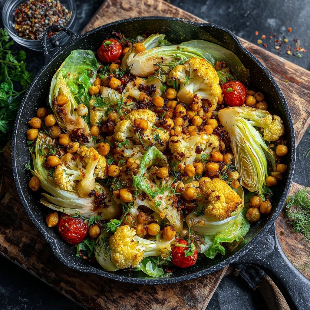 Blumenkohl Pfanne Mit Kichererbsen
