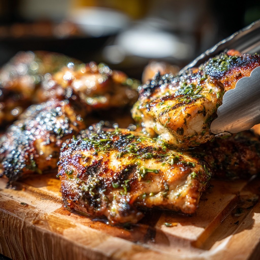 Gegrillte Hähnchenschenkel Marinierte Art