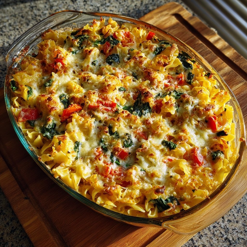 Vegetarischer Nudelauflauf Leicht